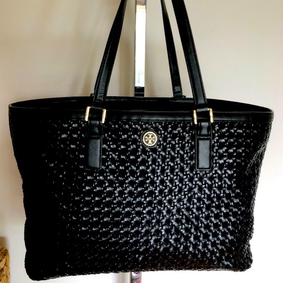 Tory Burch Handbags - Tory Burch Woven Leather Tote Satchel Bag